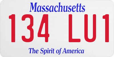 MA license plate 134LU1