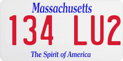 MA license plate 134LU2