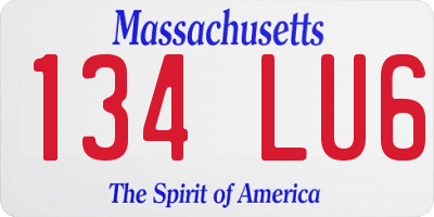 MA license plate 134LU6