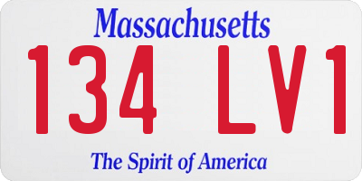 MA license plate 134LV1