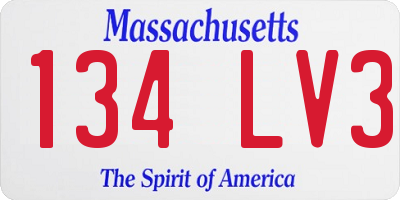 MA license plate 134LV3