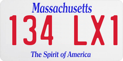 MA license plate 134LX1