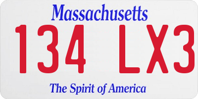 MA license plate 134LX3