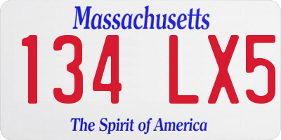 MA license plate 134LX5
