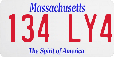 MA license plate 134LY4