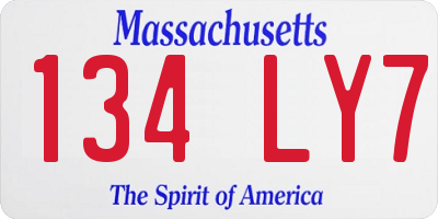 MA license plate 134LY7
