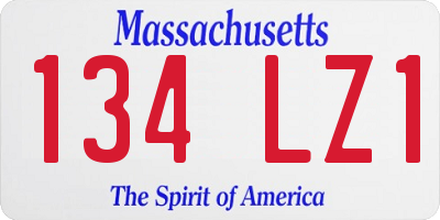 MA license plate 134LZ1