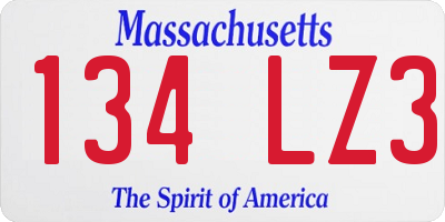 MA license plate 134LZ3