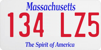 MA license plate 134LZ5
