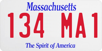 MA license plate 134MA1