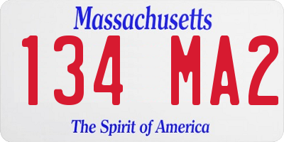 MA license plate 134MA2