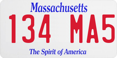 MA license plate 134MA5