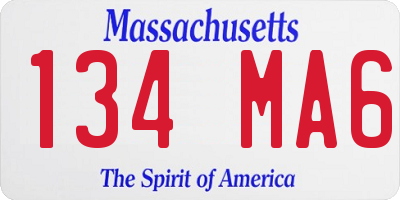 MA license plate 134MA6