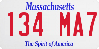 MA license plate 134MA7
