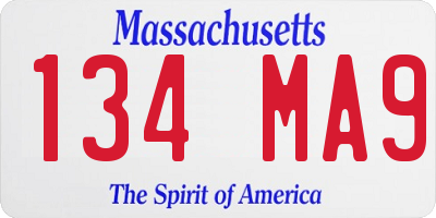 MA license plate 134MA9