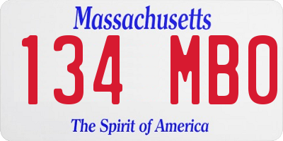 MA license plate 134MB0