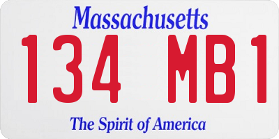 MA license plate 134MB1