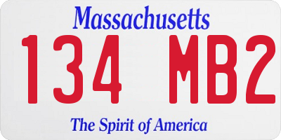 MA license plate 134MB2