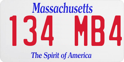 MA license plate 134MB4