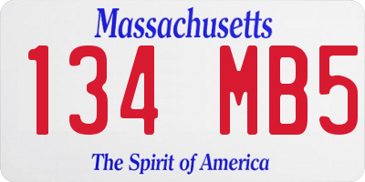 MA license plate 134MB5