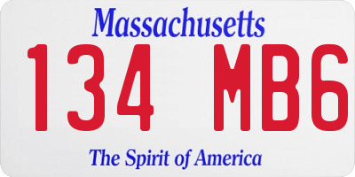 MA license plate 134MB6