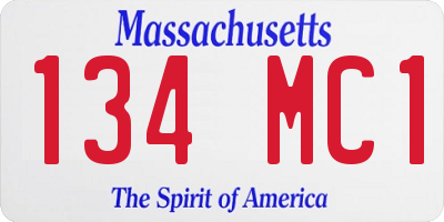 MA license plate 134MC1