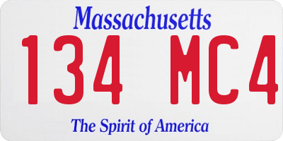 MA license plate 134MC4