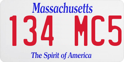 MA license plate 134MC5
