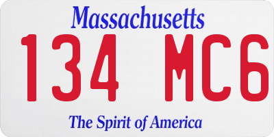 MA license plate 134MC6