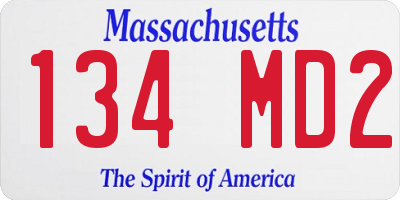 MA license plate 134MD2