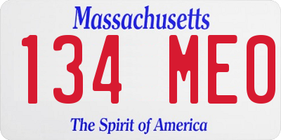 MA license plate 134ME0