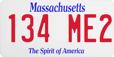 MA license plate 134ME2