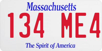 MA license plate 134ME4