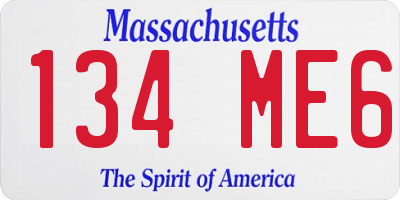 MA license plate 134ME6