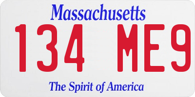 MA license plate 134ME9