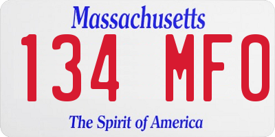 MA license plate 134MF0
