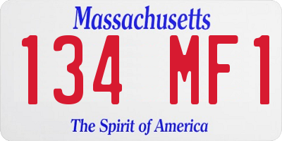 MA license plate 134MF1