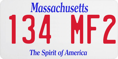 MA license plate 134MF2
