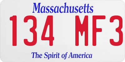 MA license plate 134MF3