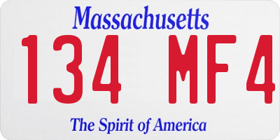 MA license plate 134MF4
