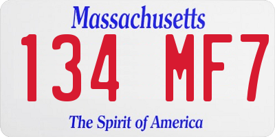 MA license plate 134MF7