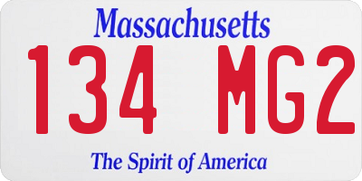 MA license plate 134MG2