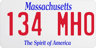 MA license plate 134MH0