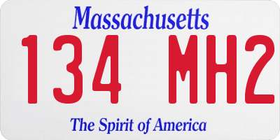 MA license plate 134MH2