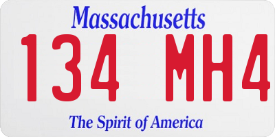 MA license plate 134MH4