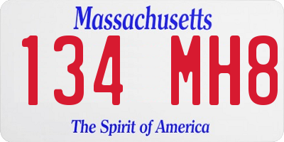 MA license plate 134MH8