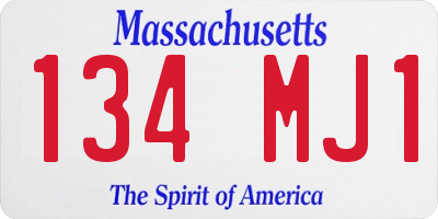 MA license plate 134MJ1