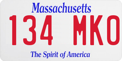 MA license plate 134MK0