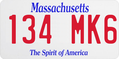MA license plate 134MK6