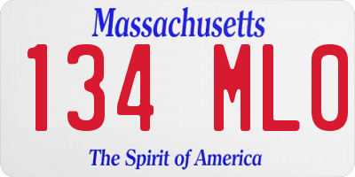 MA license plate 134ML0